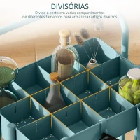 HOMCOM Carrinho de Cozinha Carrinho de Armazenamento com 4 Ganchos 3 Cestas Removíveis 3 Caixas Suspensas 42x38x86,5cm Preto(m-6)