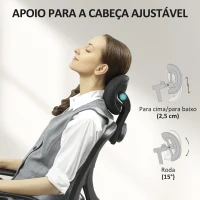 Vinsetto Cadeira de Escritório com Função Reclinável Apoio para a Cabeça e Suporte Lombar 62x67x108-118 cm Cinza(m-7)