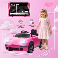 AIYAPLAY Licensed RUF CTR 2017-Yellowbird Electric Car for Kids, with Remote Control, Soft Start, MP3 Player, LED Lights, Pink(m-3)
