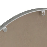 Specchio retrò ovale con cornice in ferro, da parete per bagno, soggiorno, 65x3x100 cm, Argento(m-7)