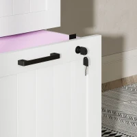 HOMCOM Caisson bureau, meuble rangement bois 4 tiroirs et serrure, barres de suspension réglables, 40 x 40 x 131 cm, blanc(m-8)