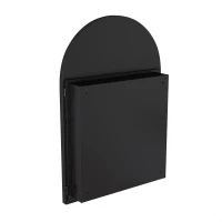 Armadietto a specchio ad arco con cornice in metallo, per bagno, soggiorno e camera da letto, 91x61x12 cm, Nero(m-8)