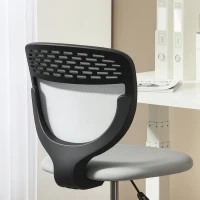 Vinsetto Ergonomischer Mesh-Bürostuhl, Zeichenstuhl, höhenverstellbar und mit Fußstützen, 59 B x 59 T x 106-126 H cm, Hellgrau(m-5)