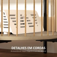 HOMCOM Móvel de TV Estilo Boémio Móvel de TV até 55 Polegadas com Detalhes em Corda de Papel e 2 Prateleiras Abertas 124x43,5x41 cm Madeira(m-4)