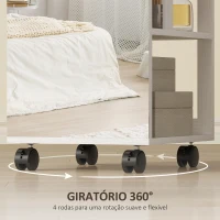 HOMCOM Espelho com Arrumação para Joias Luzes LED Armário para Joias com Rotação de 360° e Fecho com Chave 37x40x165,5 cm Branco(m-8)