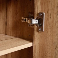 Elegant Hallway Wardrobe Set with Mirror, Shoe Cabinet, Coat Hooks, Bench Seat, Ideal for Entryway, 105L x 40W x 191H cm, Black+Natural(m-8)