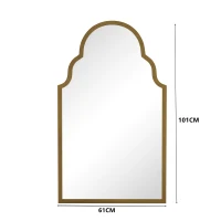 Miroir mural rectangulaire avec cadre en métal, pour salle de bain, salon, 61x3x101 cm, Bronze(m-3)