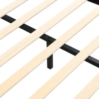 4ft6 Upholstered Double Bed with Durable Frame, Soft Headboard, Sturdy Slats, Velvet Bed for Adults, Teenagers, 213L x 152W x 89H cm, White(m-11)