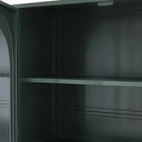 Armoire murale avec quatre portes en verre et étagère, pour cuisine, salon, salle de bain, 120x23x70 cm, Vert foncé(m-10)