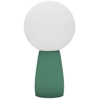 HOMCOM Lampă de Masă în Formă de Lună cu 3 Culori și 10 Niveluri de Luminozitate, din ABS, Ø15x28 cm, Alb și Verde Închis