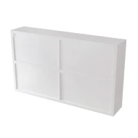 Armoire murale avec quatre portes en verre et étagère, pour cuisine, salon, salle de bain, 120x23x70 cm, Blanc(m-12)