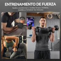 HOMCOM Set de 2 Mancuernas Hexagonales de 2 x 15 kg de Hierro Fundido Recubiertas en Goma para Entrenamiento en Casa Gimnasio(m-7)