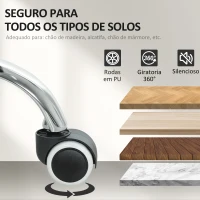 Vinsetto Cadeira de Escritório com Função Reclinável Apoio para a Cabeça e Suporte Lombar 62x67x108-118 cm Cinza(m-9)