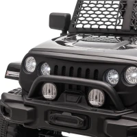 HOMCOM Carro Elétrico 4x4 para Crianças 12V com Controlo Remoto Faróis e Buzina 3-6 Anos Preto(m-9)