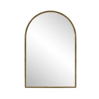 Specchio da parete ad arco con cornice in ferro, specchio da trucco per bagno, 61x2,5x91 cm, Oro(m-2)