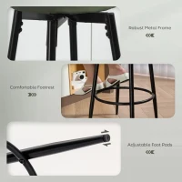 HOMCOM Set of Two Faux Leather Bar Stools - Green/Black(m-7)