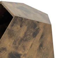 Niche pour chat polygonale avec veinure de bois, table d'appoint pour le canapé, 66x66x53 cm, Marron(m-7)
