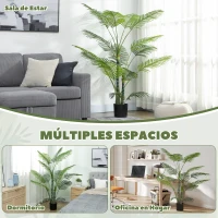 HOMCOM Planta Artificial Decorativa 170 cm Palmera Artificial con Maceta y Hojas para Interior Verde(m-5)