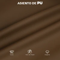 HOMCOM Juego de 2 Altos de Cocina con Respaldo de Ratán Asiento de PU Marco de Acero y Reposapiés Marrón(m-5)