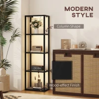 HOMCOM Four-Shelf Floor Lamp - Black(m-8)