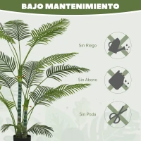 HOMCOM Planta Artificial Decorativa 170 cm Palmera Artificial con Maceta y Hojas para Interior Verde(m-6)