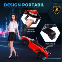HOMCOM Mașinuță Electrică pentru Copii 3-5 Ani cu Uși Fluture, Mașinuță Electrică cu Telecomandă, 107,5x63x42 cm, Roșu(m-5)