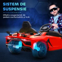 HOMCOM Mașinuță Electrică pentru Copii 3-5 Ani cu Uși Fluture, Mașinuță Electrică cu Telecomandă, 107,5x63x42 cm, Roșu(m-8)