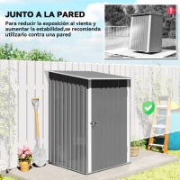 Outsunny Caseta de Jardín Metálica 0,92 m² 100x103x160 cm con 1 Puerta y Cerradura para Almacenamiento de Herramientas Gris(m-6)