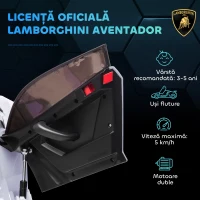 HOMCOM Mașinuță Electrică pentru Copii 3-5 Ani cu Uși Fluture, Mașinuță Electrică cu Telecomandă, 107,5x63x42 cm, Alb(m-4)