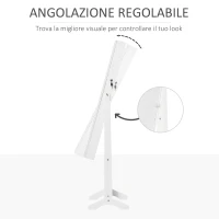 HOMCOM Armadietto Portagioielli con Specchio, Serratura e Organizer per Anelli, Collane e Orecchini, Bianco(m-5)