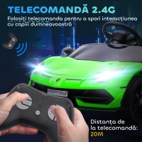 HOMCOM Mașinuță Electrică pentru Copii 3-5 Ani cu Uși Fluture, Mașinuță Electrică cu Telecomandă, 107,5x63x42 cm, Verde(m-6)