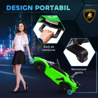 HOMCOM Mașinuță Electrică pentru Copii 3-5 Ani cu Uși Fluture, Mașinuță Electrică cu Telecomandă, 107,5x63x42 cm, Verde(m-5)