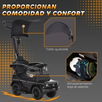 HOMCOM Correpasillos para Niños con Licencia Mercedes G350 Coche Correpasillos para Niños de 1-3 Años con Bocina Capota Extraíble y Barandilla Carga 25 kg 85,5x40,5x95 cm Negro(m-6)