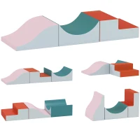 AIYAPLAY Set 3 Costruzioni Morbide per Bambini, in Similpelle e Spugna, Grigio Chiaro(m-1)