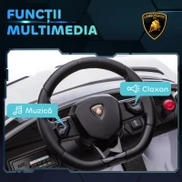 HOMCOM Mașinuță Electrică pentru Copii 3-5 Ani cu Uși Fluture, Mașinuță Electrică cu Telecomandă, 107,5x63x42 cm, Alb(m-7)