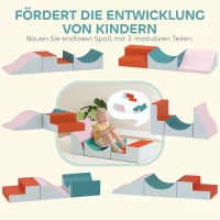 AIYAPLAY 3-delige Klim- en Kruipset voor Peuters, Kunstleer, Schuim, Lichtgrijs(m-5)