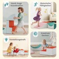 AIYAPLAY 3-delige Klim- en Kruipset voor Peuters, Kunstleer, Schuim, Lichtgrijs(m-4)