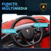 HOMCOM Mașinuță Electrică pentru Copii 3-5 Ani cu Uși Fluture, Mașinuță Electrică cu Telecomandă, 107,5x63x42 cm, Roșu(m-7)