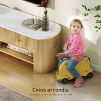 HOMCOM Meuble TV 140 cm, meuble télé pour téléviseur 65 pouces effet marbre 3 tiroirs façades à cannelures effet bois naturel(m-7)