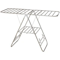 HOMCOM Secador de Ropa en Pie Plegable Tendedero 2 Niveles Ajustables 148x60,5x98 cm(m-7)