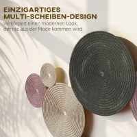 HOMCOM Wanddecoratieset in schijfontwerp, 8 metalen schijven, veelzijdig, Meer-kleurig(m-4)