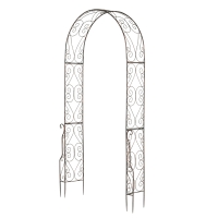 Outsunny Arco de Jardín Arco de rosas Estilo Hierro Forjado 120x30x226 cm metal epoxi Negro Envejecido cobre