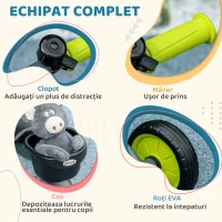AIYAPLAY Tricicletă pentru Copii cu Scaun Reglabil, Bicicletă pentru Copii cu Coș și Clopoțel, 70.5x53x58 cm, Negru(m-6)
