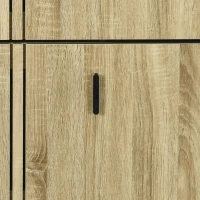 HOMCOM Mueble de zapatos de 3 abatibles 18 pares gran capacidad para entrada pasillo sala 63x24x117 cm roble(m-5)