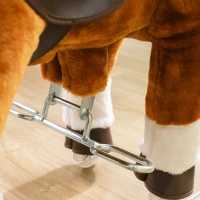 AIYAPLAY Caballo de montar para niños caballo a rodillos asiento elevado para niños 3-5 años carga 60 kg 70x28x70 cm Marrón(m-4)