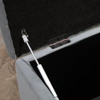 HOMCOM Juego de 3 piezas con almacenamiento, 2 puff adicionales, banca tapizada, reposapiés, caja de almacenaje, reposapiés, soporta hasta 130 kg(m-5)