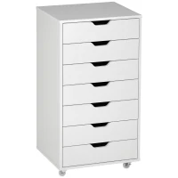 Vinsetto Archivador de oficina con ruedas meuble rangement bureau con 7 cajones organizador para documentos, formato A4 or letras(m-6)