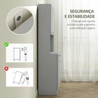 HOMCOM Armário de Cozinha Aparador de Sala de Jantar com 1 Gaveta 6 Portas e Prateleiras Ajustáveis Estilo Moderno 101x39x180 cm Cinza(m-7)