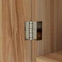 HOMCOM Armario de baño de pared con espejo ovalado 45x90 cm moderno sin marco madera natural(m-5)