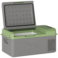 Outsunny Nevera eléctrica portátil 16,3L, refrigerador de coche portátil congelador y refrigerador 12/24V Gris